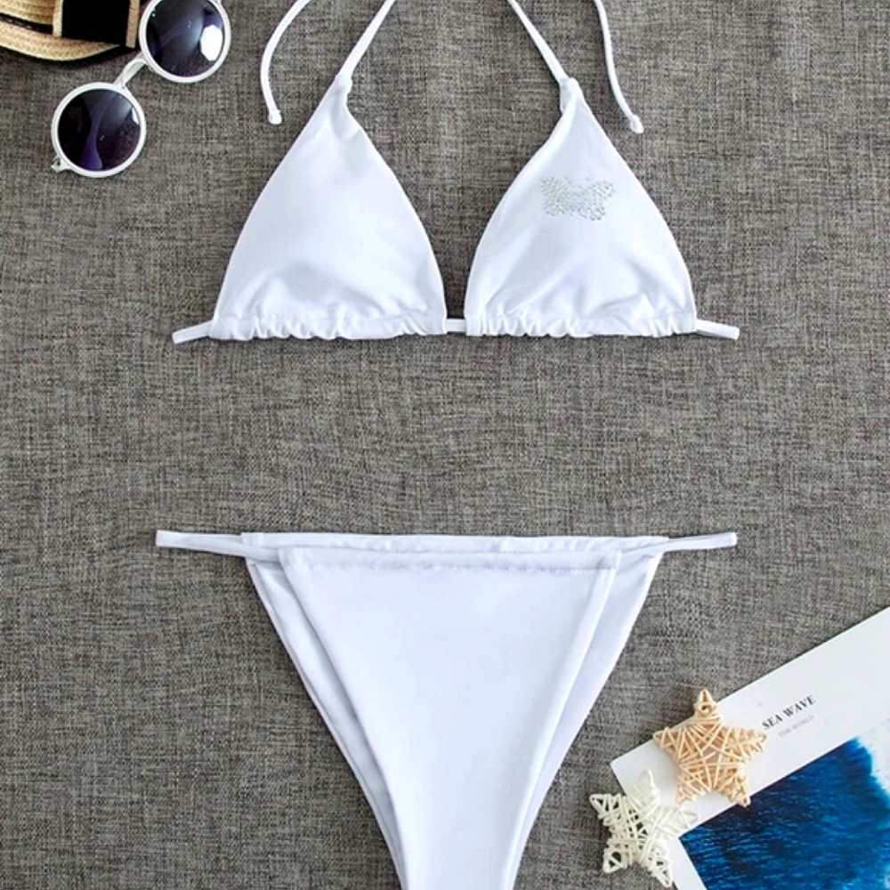 💘🆕️Shein size S Rhinestone Butterfly Bikini